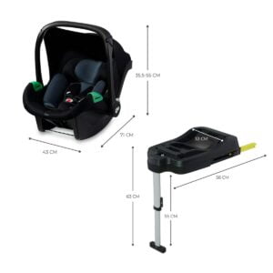 Kindersitz MINK PRO i-Size mit MINK FX Basisstation Schwarz