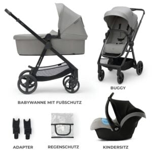 Kinderwagen 3in1 NEWLY Pro Grau