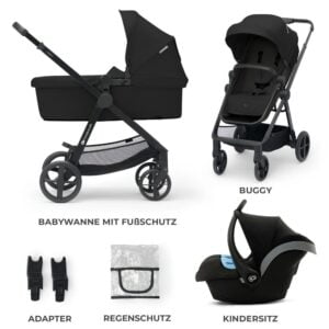 Kinderwagen 3in1 NEWLY Pro Schwarz