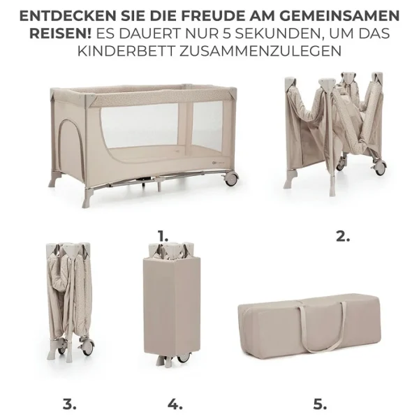 Kinderreisebett JOY2 2in1 Beige – Bild 4