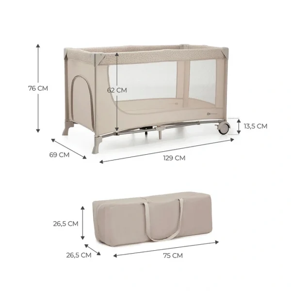 Kinderreisebett JOY2 2in1 Beige – Bild 8