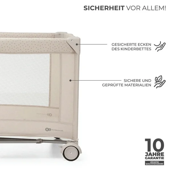 Kinderreisebett mit Zubehör JOY2 3in1 - Beige – Bild 7