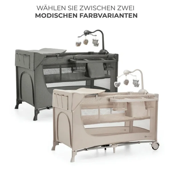 Kinderreisebett mit Zubehör JOY2 3in1 - Beige – Bild 8
