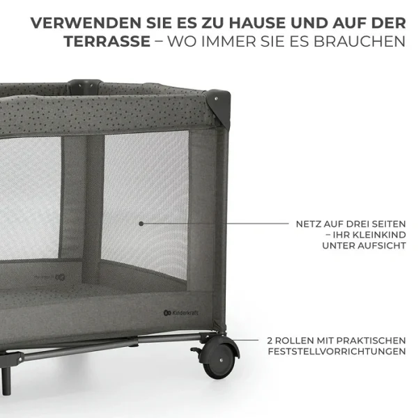 Kinderreisebett JOY2 2in1 - Dunkelgrau – Bild 5