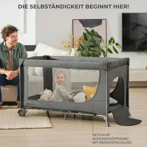 Kinderreisebett JOY2 2in1 - Dunkelgrau – Bild 6