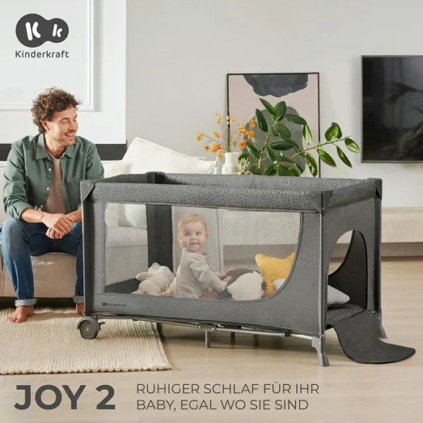Kinderreisebett JOY2 2in1 - Dunkelgrau – Bild 9